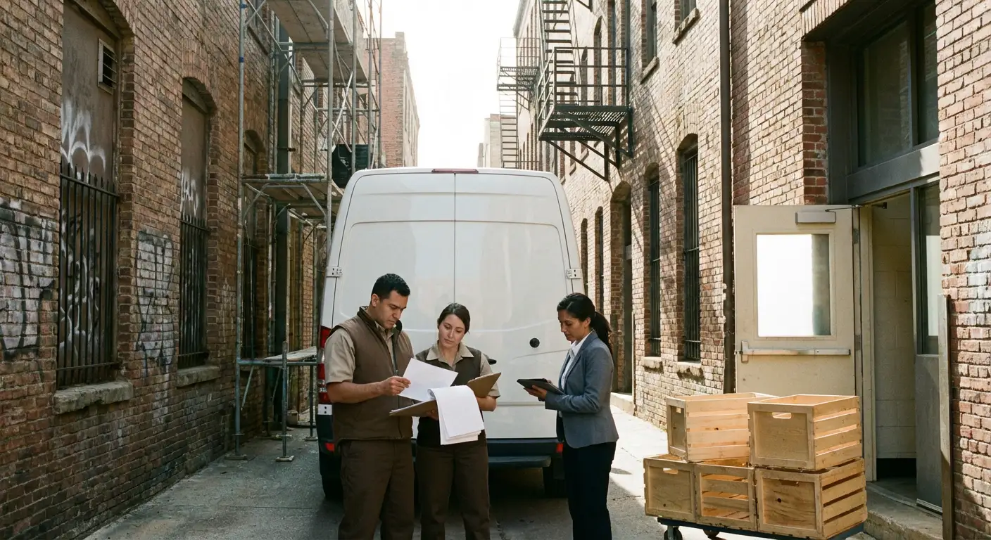 Towson alley delivery access and clearance check