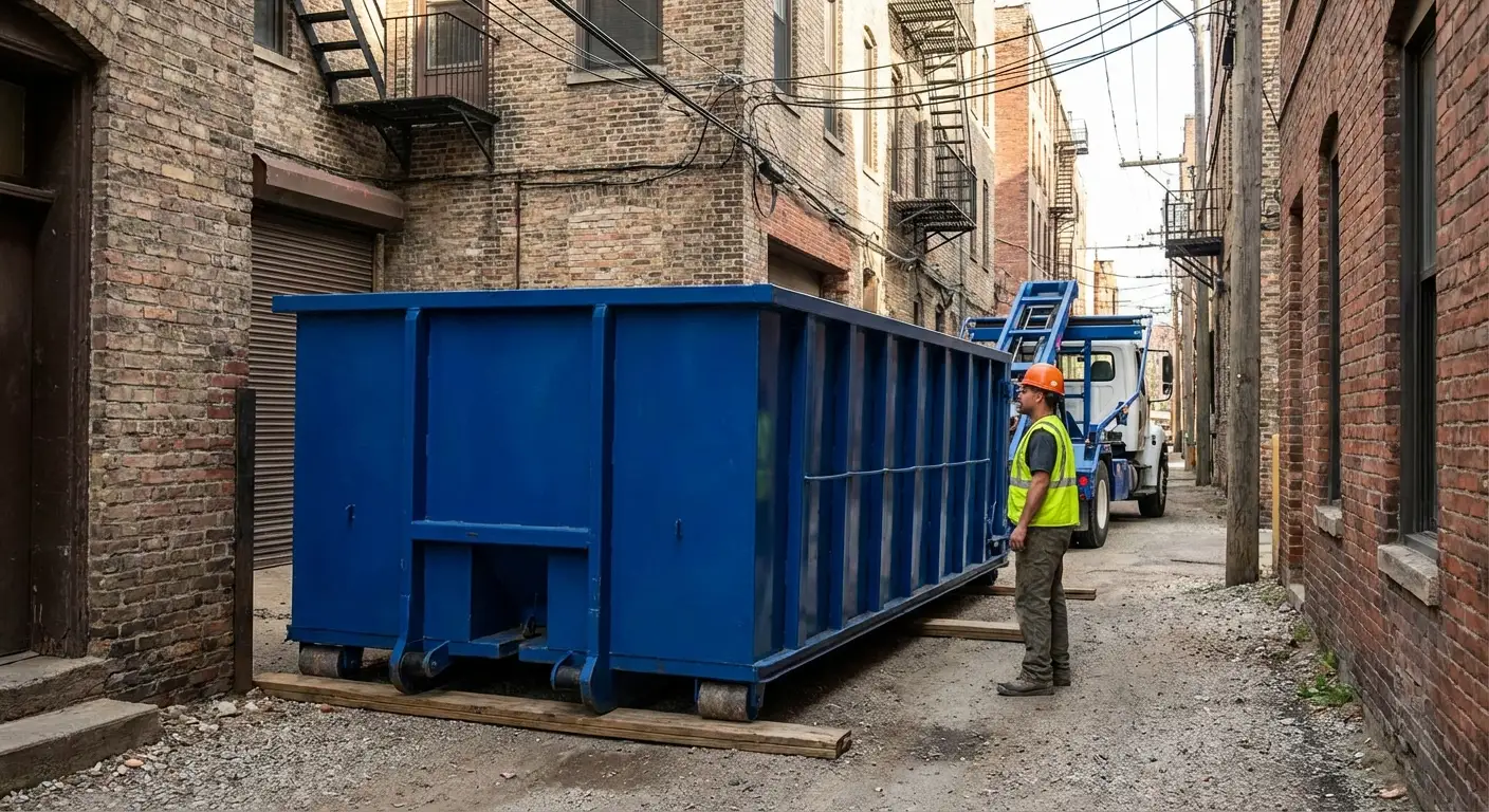 Narrow alley access challenges in Towson