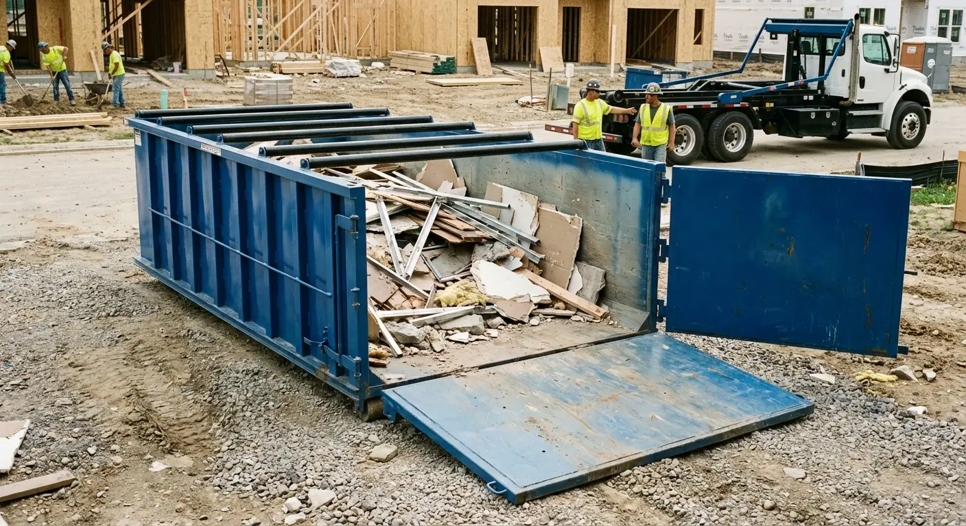 Dumpster with walk-in loading door in Towson, MD