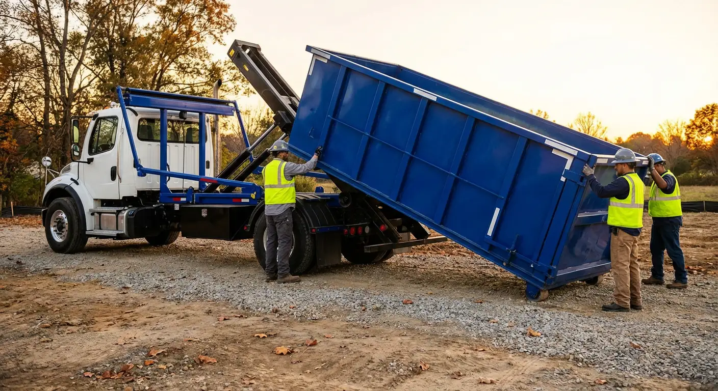 Construction dumpster delivery in Towson, MD