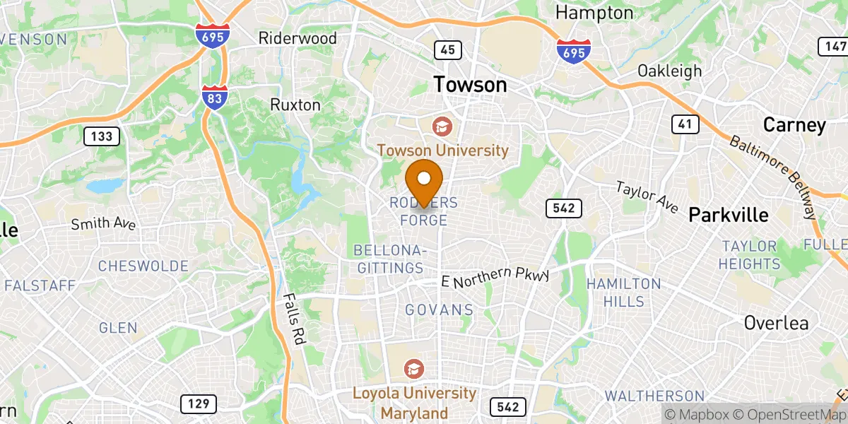 Towson neighborhood map in Towson, MD
